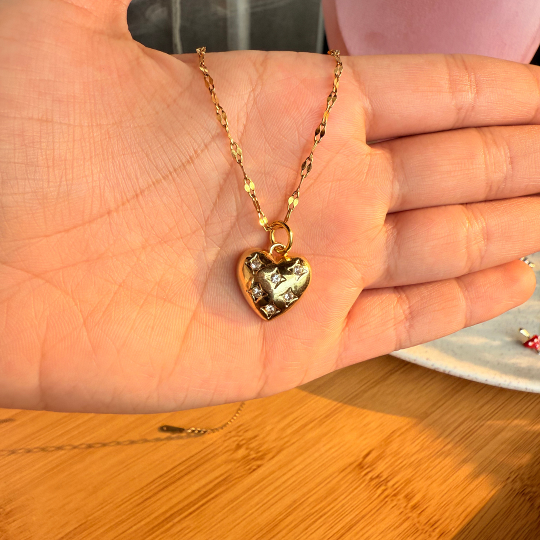 Studded heart necklace