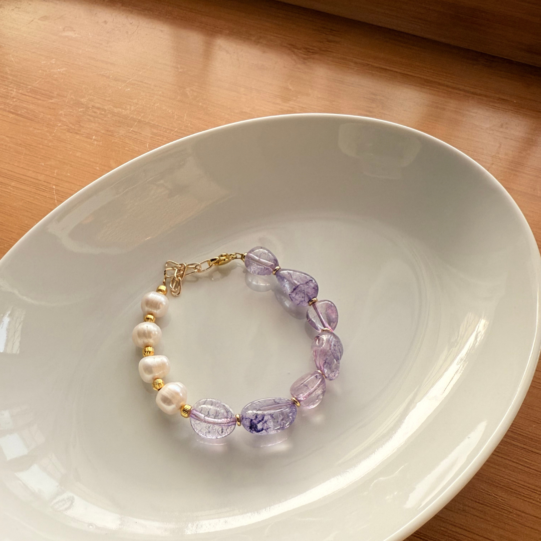 pearl n emethyst beacelet