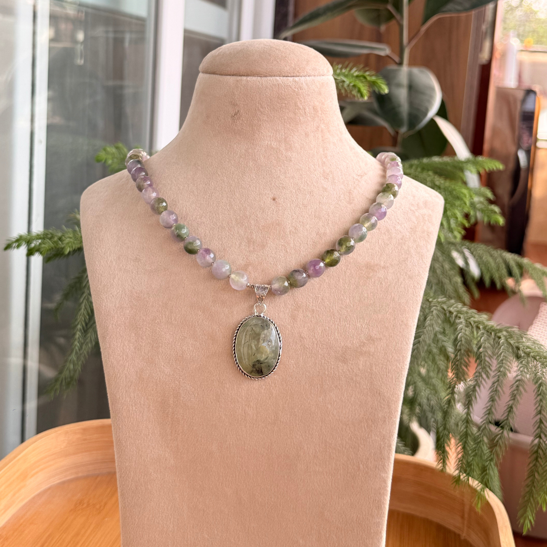 natural fluorite gemstone necklace